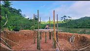 How to have a bamboo cottage-Build strong columns, Frame the floor|Trieu Thi Hoa. Ep29