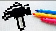 Handmade Pixel Art - How To Draw a Hammer #pixelart