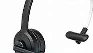 XAPROO Wireless Headset with Microphone for PC, Wireless 5.0 Headset with Microphone, Flip-to-Mute Mic, On Ear Cell Phone Headset with Charging Base for Home Office Call Center Zoom Skype