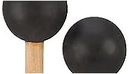 Shappy Bell Mallets Glockenspiel Sticks, Rubber Xylophone Mallet Percussion with Wood Handle, 15 Inch Long (Black)