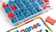 Magnetic Letters 208 Pcs with Magnetic Board and Storage Box - Uppercase Lowercase Foam Alphabet ABC Magnets for Fridge Refrigerator - Educational Toy Set for Classroom Kids Learning Spelling