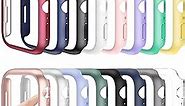 16 Pcs Case for Apple Watch Series 9/8/7 45mm, Hard PC Protective Case, Edge Protector Bumper Frame Cover Compatible with iWatch Series 9/8/7 45mm
