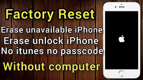 How to factory Reset No itunes No password - Reset locked iPhone & disabled iPhone-without computer