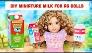 AG DIY Craft Tutorial: How to Make Miniature Milk Carton 1:3 Scale w/Printables American Girl Doll