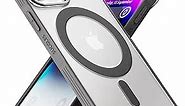 Magnetic Bumper Case for iPhone 14 Pro Max Case with MagSafe, [Strong Magnet] [12FT Military Grade Protection] Slim Translucent Matte Mag Safe Phone Cover for (Apple 14pro Max, Frosted Gray)