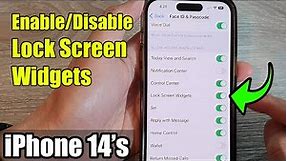 iPhone 14's/14 Pro Max: How to Enable/Disable Lock Screen Widgets
