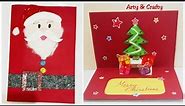 How to make Pop-up Christmas Card/DIY Santa Christmas Card/Easy Christmas Tree Card