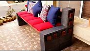 Cinder Block Bench Set /diy patio makeover