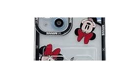 iFiLOVE for iPhone 13 Pro Max Minnie Mouse Case with Card Holder, Girls Boys Kids Women Cute Cartoon Card Slot Pocket Protective Case Cover for iPhone 13 Pro Max (No.6)