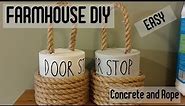 Farmhouse DIY concrete and rope DOOR STOPS