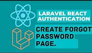 10 Create Forgot Password Page | Laravel React Authentication