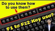 What are the use of Function Keys F1 to F12 on the Keyboard ? | function keys windows 10 settings