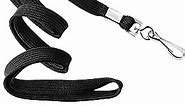 5 Pack Flat Lanyards Black Lanyard for Id Badges Straps with Metal Swivel Hook for ID Card Holder, Office, School, Kids, Coach, Conference, Work, Business, Employee, Students…