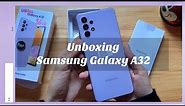 Unboxing Samsung A32 Awesome Violet in 2021 | aesthetic 🌸✨