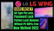 LG WING Hard Reset || Recovey Mode || All Type Pin, Password Pattern Lock Remove Without Pc Free