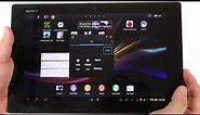 Sony Xperia Tablet Z user interface