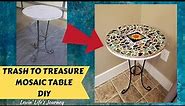 Trash to Treasure DIY Mosaic Table Tutorial