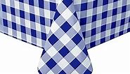 Hiasan Royal Blue Checkered Tablecloth Rectangle - Wrinkle Resistant, Stain Resistant and Waterproof Gingham Table Cloth for Kitchen, Dining and Picnic, 60 x 102 Inch