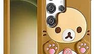 STSNano Kawaii for Samsung Galaxy S23 Ultra Case 3D Cute Cartoon Bear Phone Cases Fashion Cool Fun Funny Bear Soft TPU Covers for Galaxy S23 Ultra 6.8" Silicone Cover for Women Girls Kids Brown