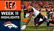 Bengals vs. Broncos | NFL Week 11 Game Highlights
