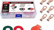Battery Terminals Set, Battery Terminal Connectors(1pair),AWG Wire Lugs (6pcs),Battery Anti-Corrosion Washers(2pcs),Heat Shrink Tube(6pcs),Upgrade Assortment Kit for Car,Auto etc.