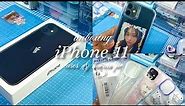 unboxing iphone 11 black 128 gb in 2023🍥 set up , cases , aesthetic 🎧