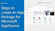 Steps to create an App Package for Microsoft AppSource