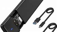 M.2 NVME SATA SSD Enclosure Adapter, Tool-Free USB C 3.1 Gen 2 10Gbps to NVME PCIe M-Key(B+M Key) Solid State Drive External Enclosure Support UASP Trim for SSD Size 2230/2242/2260/2280