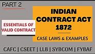 Essentials of Valid Contract | Section 10 | Indian Contract Act | Caselaws | Examples