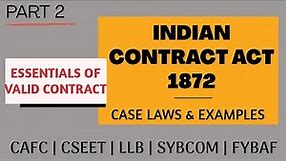 Essentials of Valid Contract | Section 10 | Indian Contract Act | Caselaws | Examples