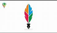 Easy way to make Modern Feather Logo Design #coreldraw #logo