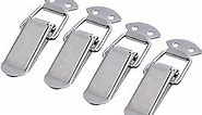 Accessbuy Stainless Steel Spring Loaded Toggle Latch Hardware Draw Catch Latch Clamp Clip for Small Cases,Trunk,Toolbox, and Chest 4 Pack (90mm Overall Length)