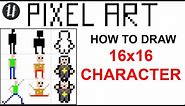 How To Pixel Art Tutorials [6] - Draw 16x16 Character