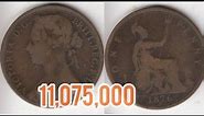 UK 1876 ONE PENNY Coin VALUE + REVIEW Queen VICTORIA
