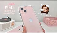 aesthetic pink iPhone 13 unboxing + set up 🌸 (asmr + tempered glass & clear case!) 💖