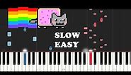 Nyan Cat (SLOW EASY PIANO TUTORIAL)