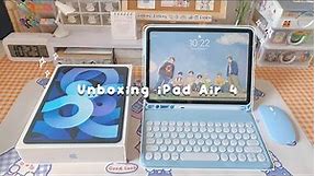Unboxing iPad Air 4 Sky Blue 2020 ☁️ + phụ kiện xinh xẻo 🌷