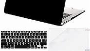 MOSISO Plastic Hard Shell Case & Keyboard Cover Skin & Screen Protector Only Compatible with MacBook Air 11 inch (Models: A1370 & A1465), Black
