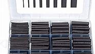 MILAPEAK 650 PCS Heat Shrink Tubing Kit, UL Approved Heat Shrink Tube Wire Wrap, 2:1 Ratio Electrical Cable Sleeve Assortment with Storage Case for Long Lasting Insulation Protection (8 Sizes, Black)