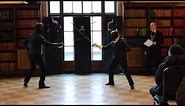 Maestros Kirby & Acosta-Martínez demo Spanish Saber Fencing (Destreza) at the 2020 Grand Assault