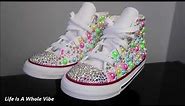 DIY KIDS RHINESTONE & PEARL BLING CONVERSE SHOES- HOW TO ADD EMBELLISHMENTS TO YOUR KIDS SHOES