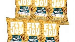 FitJoy Gluten Free Pretzels, Tangy Dijon Mustard Twists, Grain Free: Gluten Free Snacks with Made-In-USA Crispy Crunchiness - Nut Free, Non-GMO, Vegan Certified, 4.5 Oz, 6 Bag Pretzel Pack