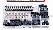 Twidec/600PCS 2.54mm Dupont Connector Kit 1/2/3/4/5/6/7 Pin Housing Connector with 2.54 Male and Female Dupont Terminals Crimping Connectors and 2.54mm 40 Pin Single Row Connector Set N-011-BK