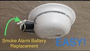 EASY Smoke alarm battery replacement. how to change a battery in your smoke detector