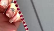Admiring the brilliance of unheated pigeon blood ruby gemstones in this stunning bracelet, each meticulously cut into the timeless emerald shape 😍💎❤️ #rubyjewellery #gemstone #gemstones #emeraldcut #gemstonejewelry #gemstonejewellery #rubybracelet #VibrantColors #richred #vividred #vibrantred #pigeonblood #pigeonbloodruby #braceletlover #bracelets #braceletoftheday #diamonds #Stunning #exquisite #sparkle #Elegant #luxury #uniquejewelry #jewellerydesign #jewellerycollection #jewellerylover #jew