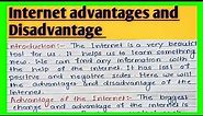 Advantages and Disadvantage of Internet essay in English l Internet advantage and disadvantage essay