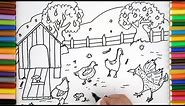 How To Draw A Turkey - Farm Coloring Pages For Kids