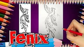 Como desenhar uma Fênix fácil. Cómo dibujar Fénix fácil. How to draw, Phoenix, easy.