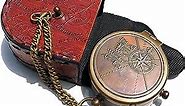 Not All Who Wander Are Lost Engravable Compass - Pocket Compass - Brass Compass with Leather Case - Pirates Compass - Gift Compass - Camping Compass - Confirmation Gift Idea - Baptism Gifts - Keepsake