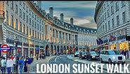 England, Central London Sunset Walk | Relaxing Walking tour in West End London [4K HDR]